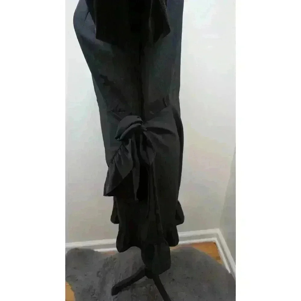 WEEPINLEE Long Sleeve Round Neck Ruffles Wrap Dresses, Size M - Picture 9 of 16
